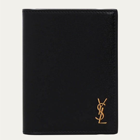 New! Authentic YSL SAINT LAURENT CASSANDRE CREDIT CARD WALLET IN SHINY LEATHER - Picture 12 of 17